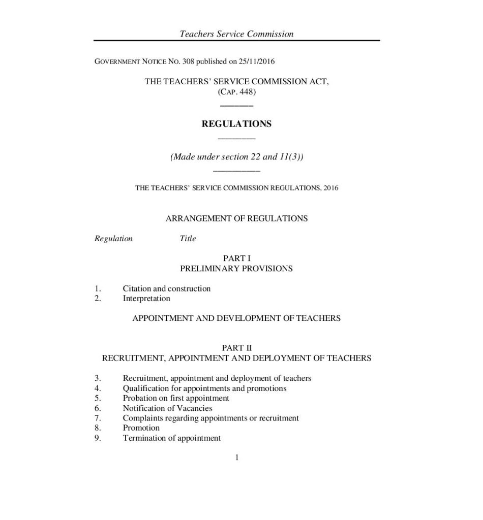thumbnail of Teachers-Service-Commission-Regulations-GN.308-2016