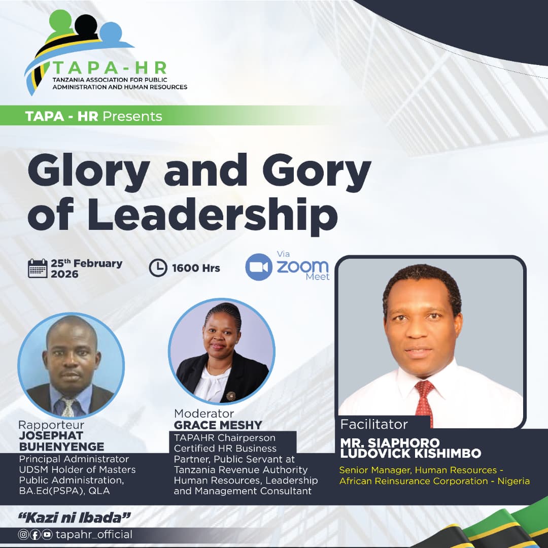 Tanzania Association For Public Administrators and Human Resources (TAPA-HR) is inviting you to a scheduled Zoom meeting.